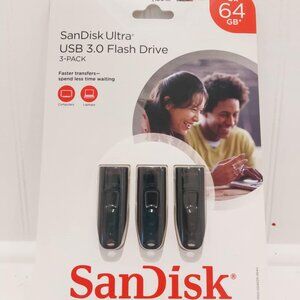 SanDisk 64GB Ultra USB 3.0 Flash Drive 3-pk.